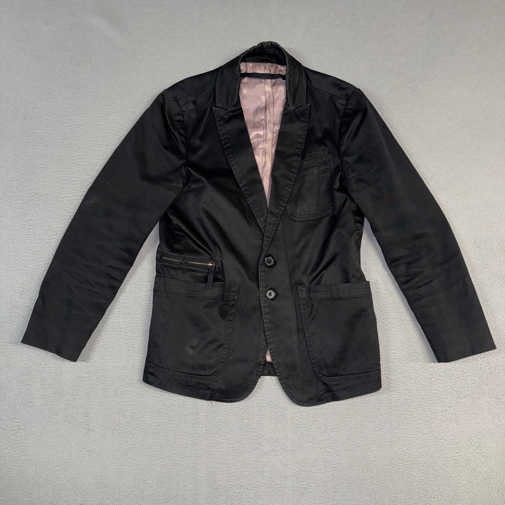 Diesel Moto Biker Jacket Womens Small Two Button Blazer Cotton Y2K Vintage